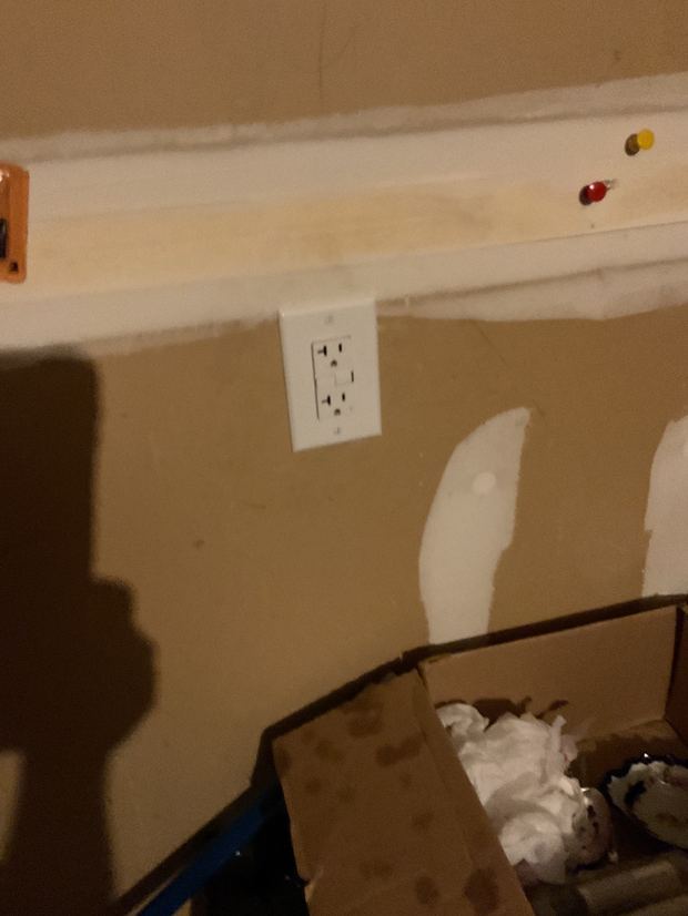 New 20 amp Eaton self-test GFCI outlet installed in a Round Rock home