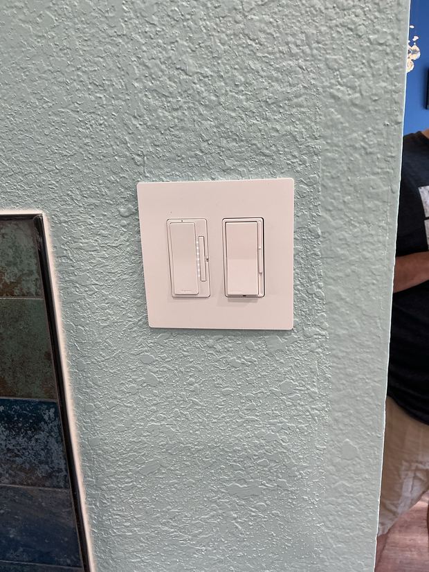 Dimmer switches installed in a Cedar Park kitchen